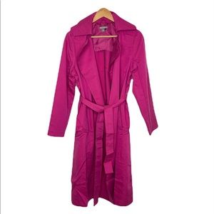 Jessica London Women's Plus-Size Trench Coat Raincoat Belt Pink Magenta Size 12W